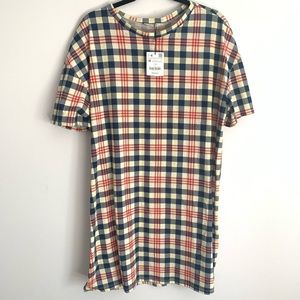 Zara Trafaluc NWT Checkered Shift Dress M